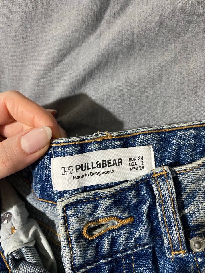 Kadın Mavi Batik Desenli Bol Kesim Kot Pantolon - Görsel 3