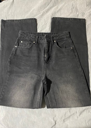 Siyah Rahat Kesim Midi Kadın Kot Pantolon - Görsel 2