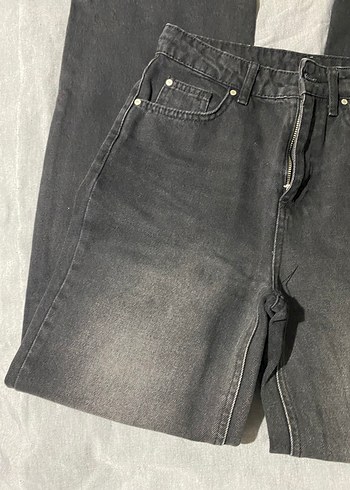 Siyah Rahat Kesim Midi Kadın Kot Pantolon - Görsel 3