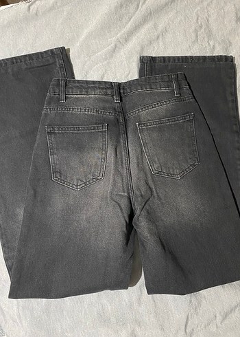 Siyah Rahat Kesim Midi Kadın Kot Pantolon - Görsel 4