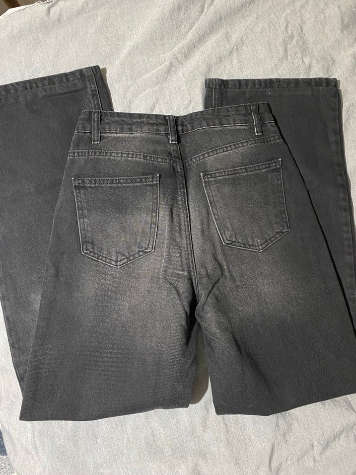 Siyah Rahat Kesim Midi Kadın Kot Pantolon - Görsel 4