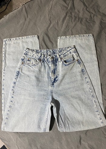 Düğmeli Gri Batik Desenli Kadın Jean - Görsel 4