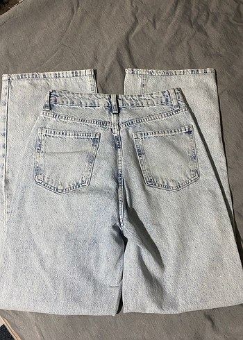 Düğmeli Gri Batik Desenli Kadın Jean - Görsel 3