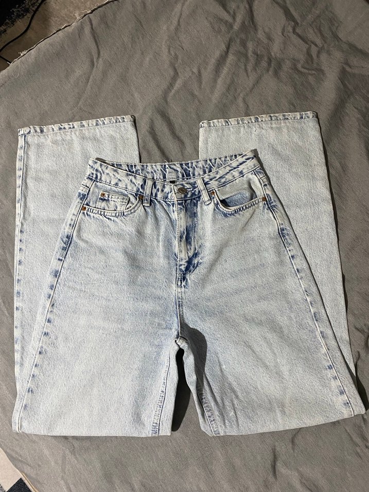 Düğmeli Gri Batik Desenli Kadın Jean - Görsel 4