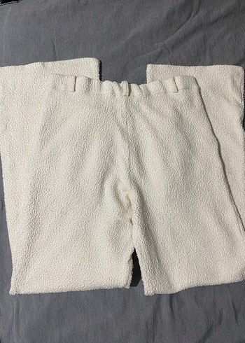 Düğmeli Bol Kesim Midi Keten Kadın Pantolon - Görsel 5