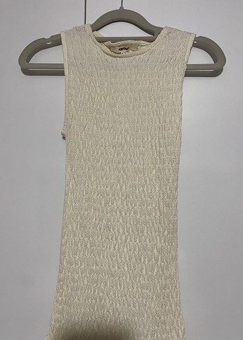 Kadın Beyaz Keten Pilili Uzun Elbise - Görsel 3