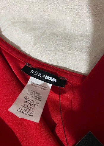 Kırmızı Drapeli V Yaka Midi Elbise - Görsel 3