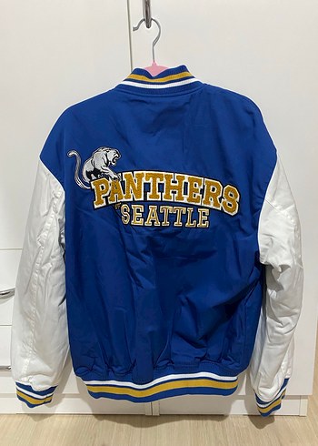 Mavi Baskılı unisex  Bomber Ceket - Görsel 2