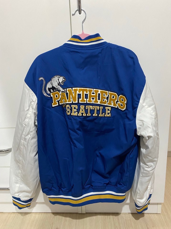 Mavi Baskılı unisex  Bomber Ceket - Görsel 2