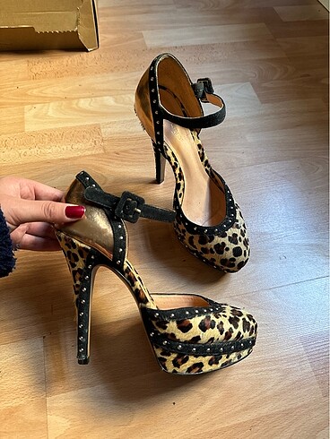 Leopar Platform Topuklu Ayakkabı