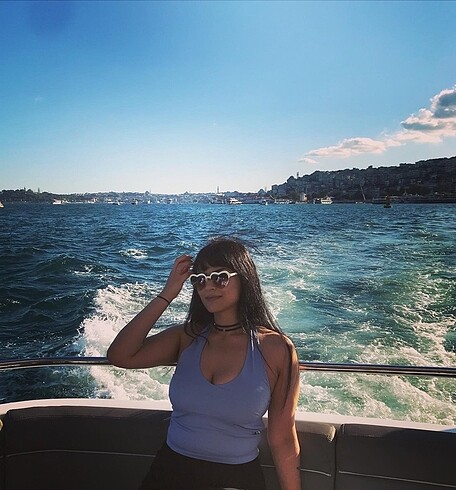 36 Beden Mavi Askılı Bluz