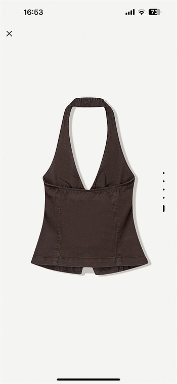 l Beden kahverengi Renk Fermuarlı Bershka Halter yaka top bluz