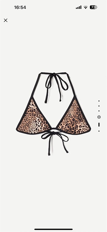 Çift taraflı leopar desenli bershka bikini üstü