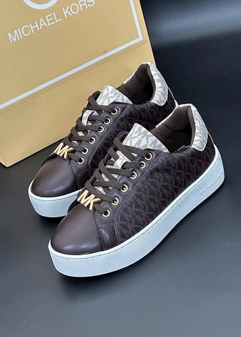39 Beden kahverengi Renk Michael Kors Kahverengi Yılan Desenli Platform Spor Ayakkabı