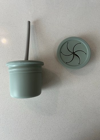 Oioi Gri Ham+Hüp Bardak Yeşil Gri Pipet - Görsel 2