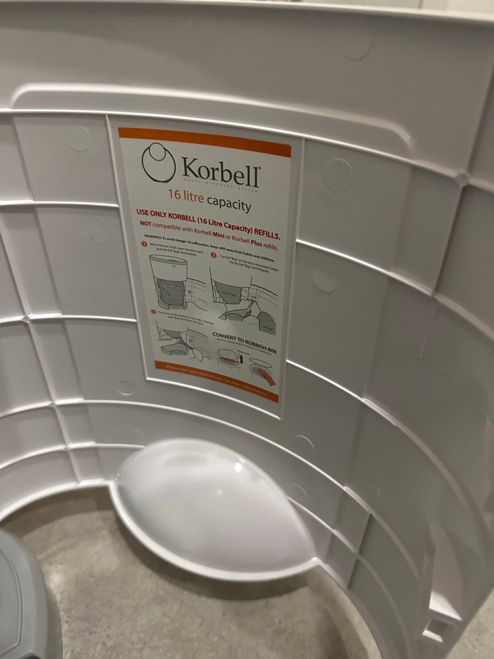 Korbell Bebek Bezi Çöp Kutusu Pedallı Beyaz - Görsel 4