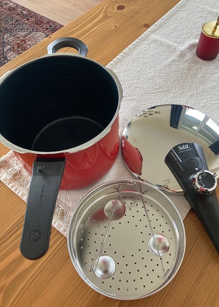 Silit6,5 litre düdüklü tencere kırmızı - Görsel 3