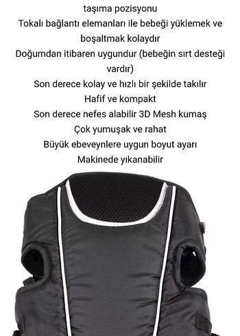 Siyah Mothercare Bebek Taşıyıcı - Görsel 4