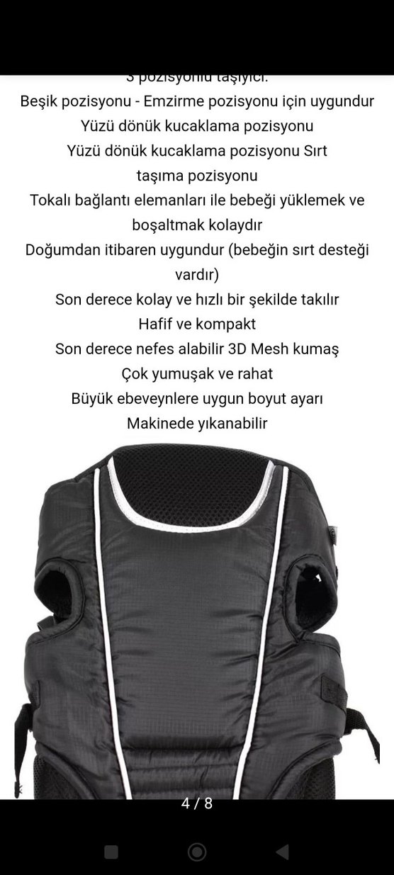 Siyah Mothercare Bebek Taşıyıcı - Görsel 4
