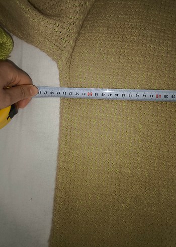 Sarı Kadın Örgü Triko Uzun Kollu Kazak - Görsel 4