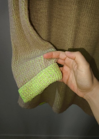 Sarı Kadın Örgü Triko Uzun Kollu Kazak - Görsel 5