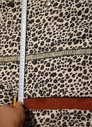 Leopar desenli ceket - Görsel 3