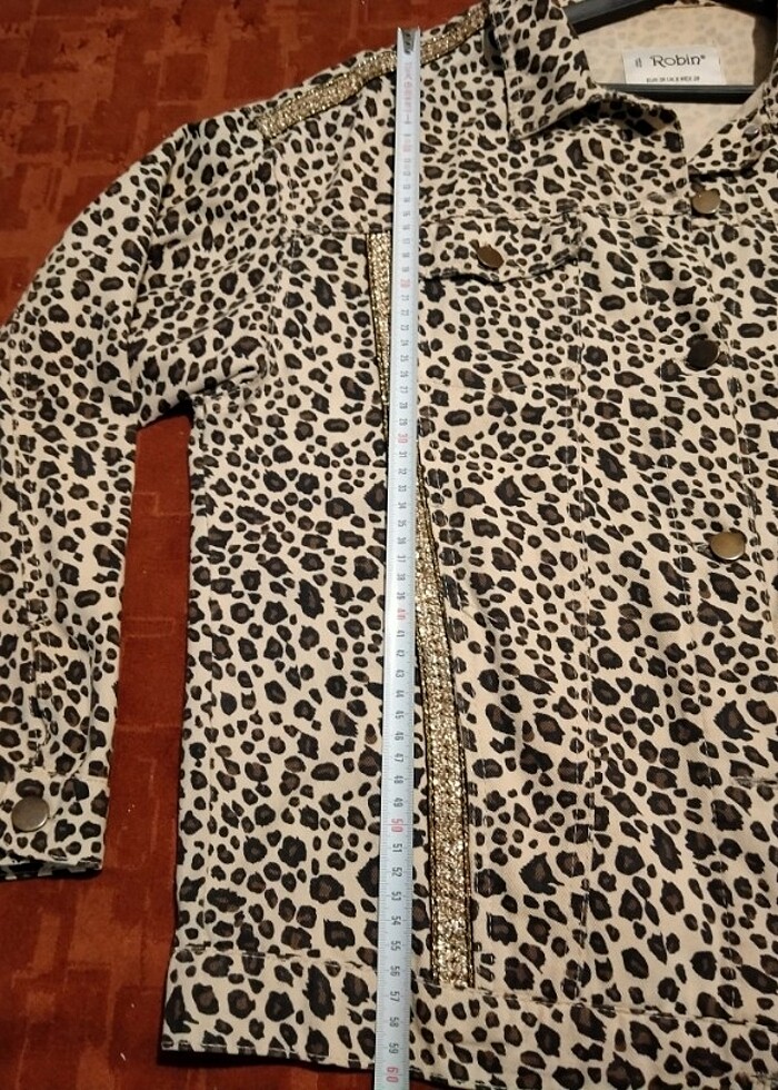 Leopar desenli ceket - Görsel 4