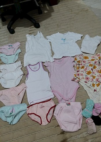 Çocuk İç Çamaşırı Seti, Pastel Pembe Tonları bebek zıbınlar