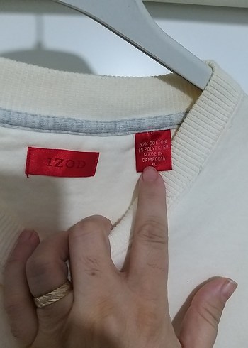 xxl Beden erkek Beyaz Uzun Kollu SSweatshirtyurt dışından sıfır ızod marka