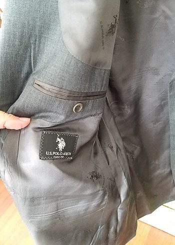 tek beden Beden Düğmeli Gri Erkek Tek Ceket us polo 54 6 drop