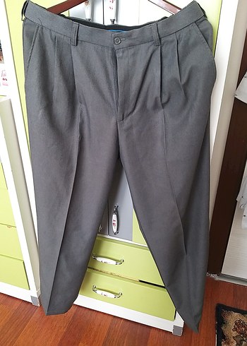 Gri Pilili Erkek Ofis Pantolonu haggar orjinal mevsimlik kumaş