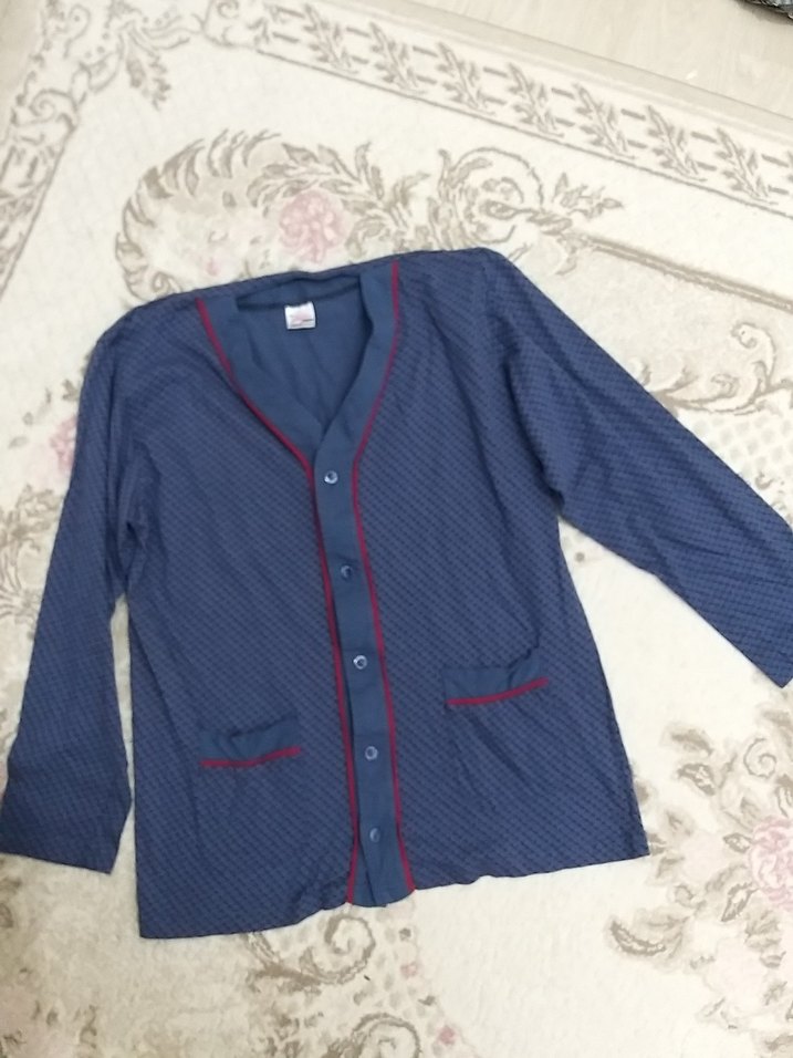 Düğmeli V Yakalı Erkek Pijama Üstü m baden - Görsel 4