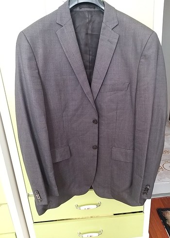 Gri Düğmeli Erkek Tek Ceket altınyıldız 60 6 drop büyük beden