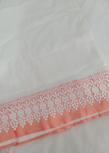 İşlemeli Beyaz nevresim takımı kaliteli tok kumaş en 180 boy 2 m - Görsel 4