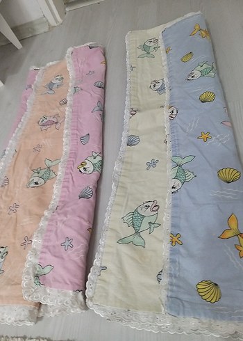 Çocuklar için renkli desenli yumuşak battaniye 2 adet pamuklu - Görsel 6