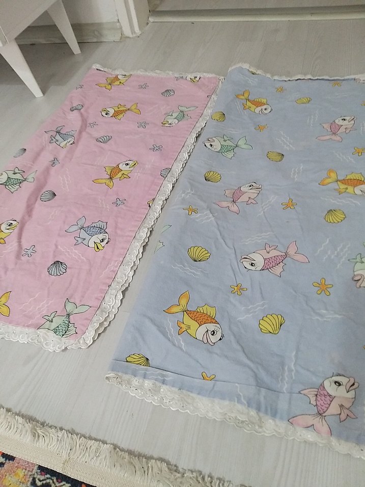 Çocuklar için renkli desenli yumuşak battaniye 2 adet pamuklu - Görsel 4