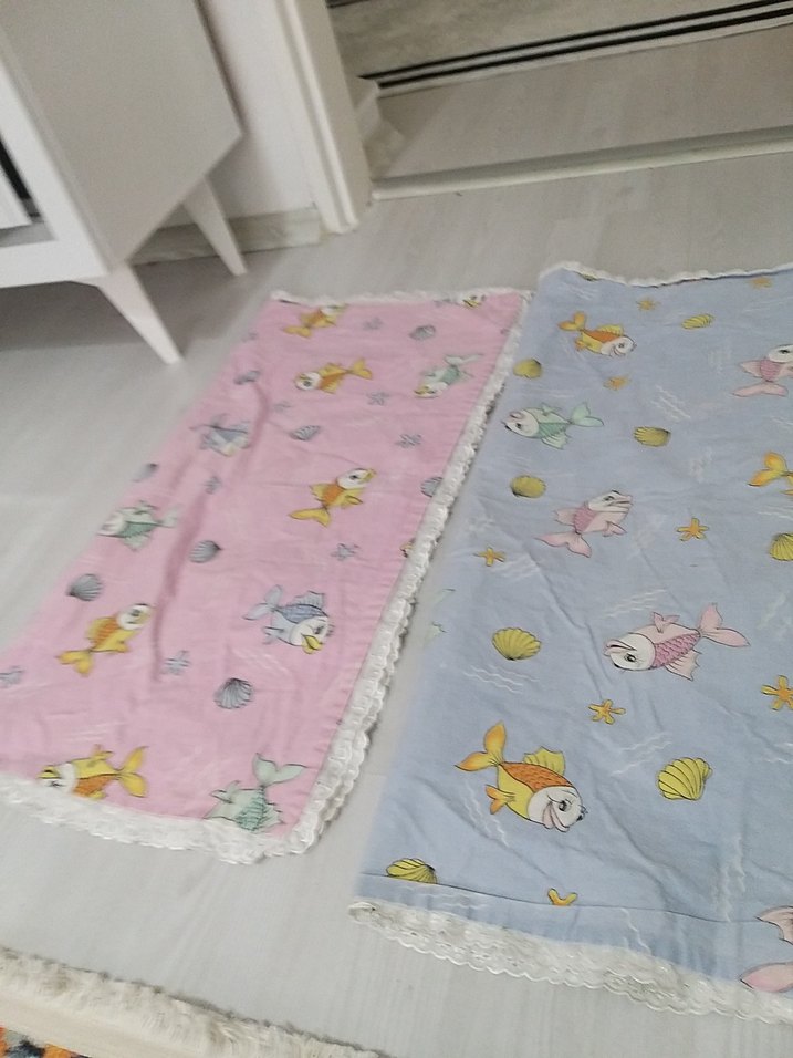 Çocuklar için renkli desenli yumuşak battaniye 2 adet pamuklu - Görsel 5