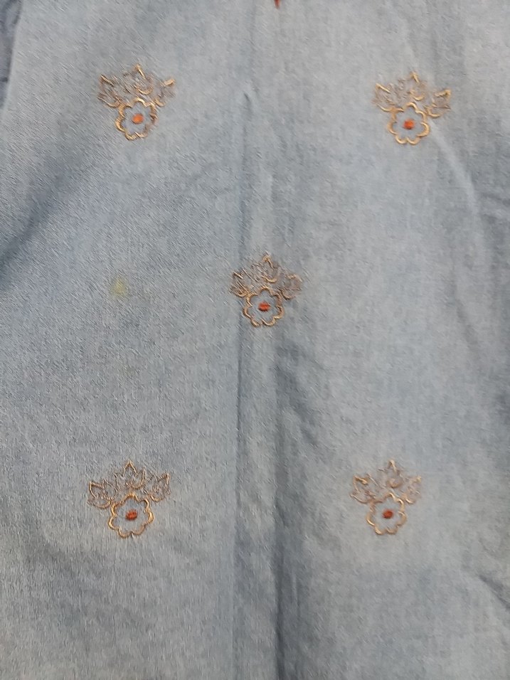 Nakışlı Mavi Uzun Kollu Denim Tunik m l beden - Görsel 5