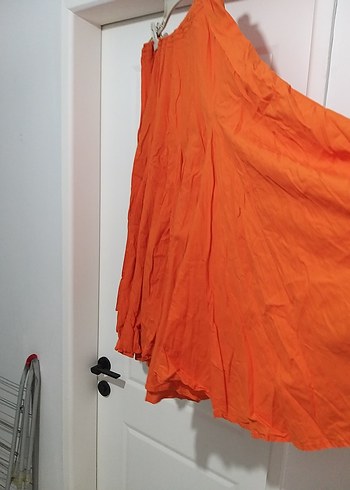 Turuncu Bohem Uzun Keten Etek tommy xl beden orjinal - Görsel 2