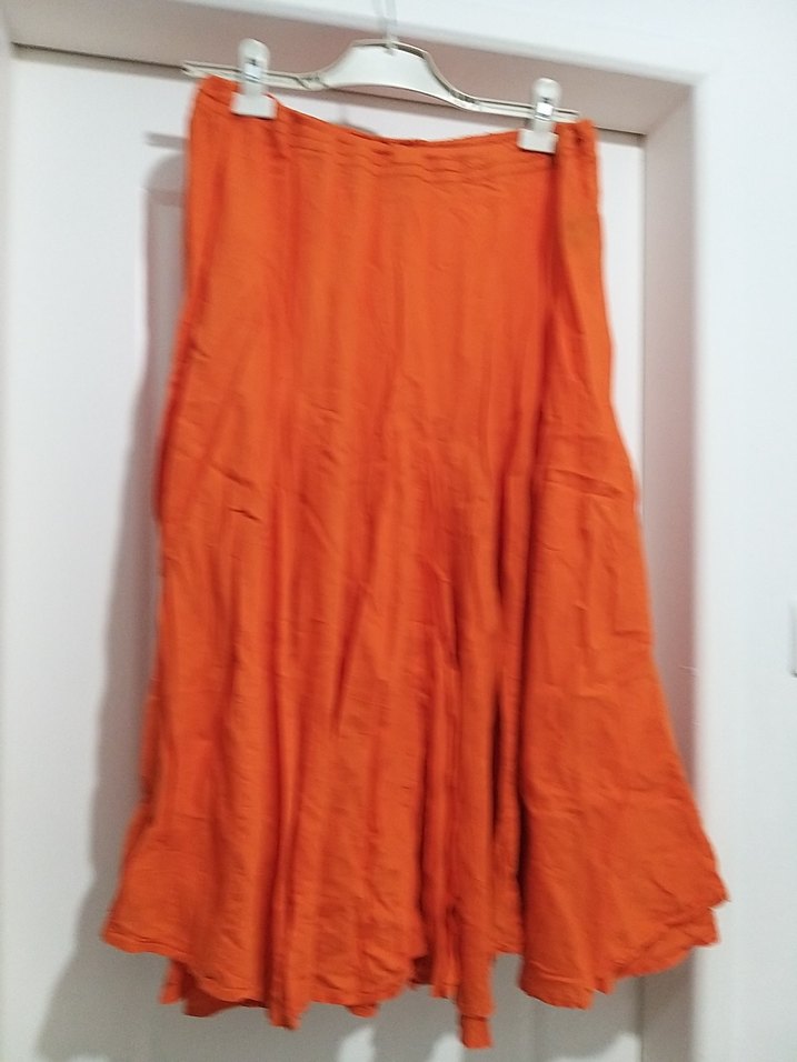 Turuncu Bohem Uzun Keten Etek tommy xl beden orjinal - Görsel 3