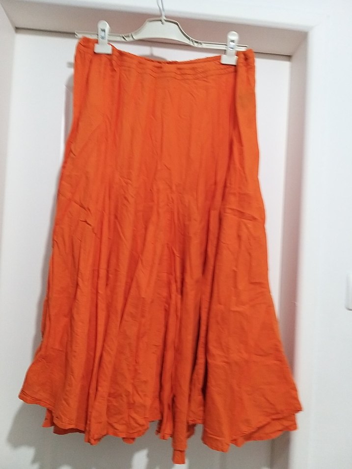 Turuncu Bohem Uzun Keten Etek tommy xl beden orjinal - Görsel 4