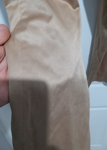 Bej Kadın saten Kumaş Pantolon 46 beden - Görsel 5