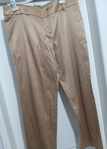Bej Kadın saten Kumaş Pantolon 46 beden - Görsel 6