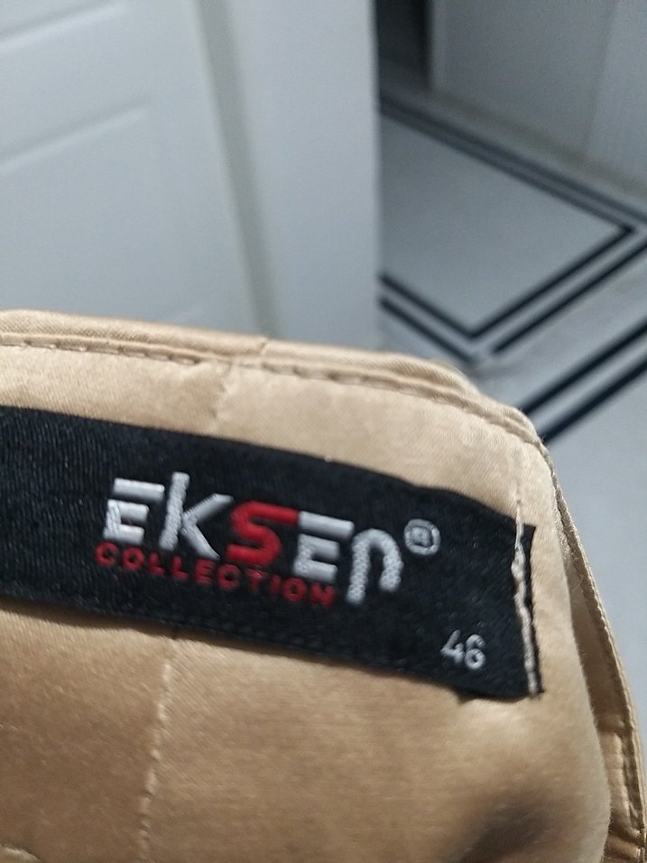 Bej Kadın saten Kumaş Pantolon 46 beden - Görsel 3