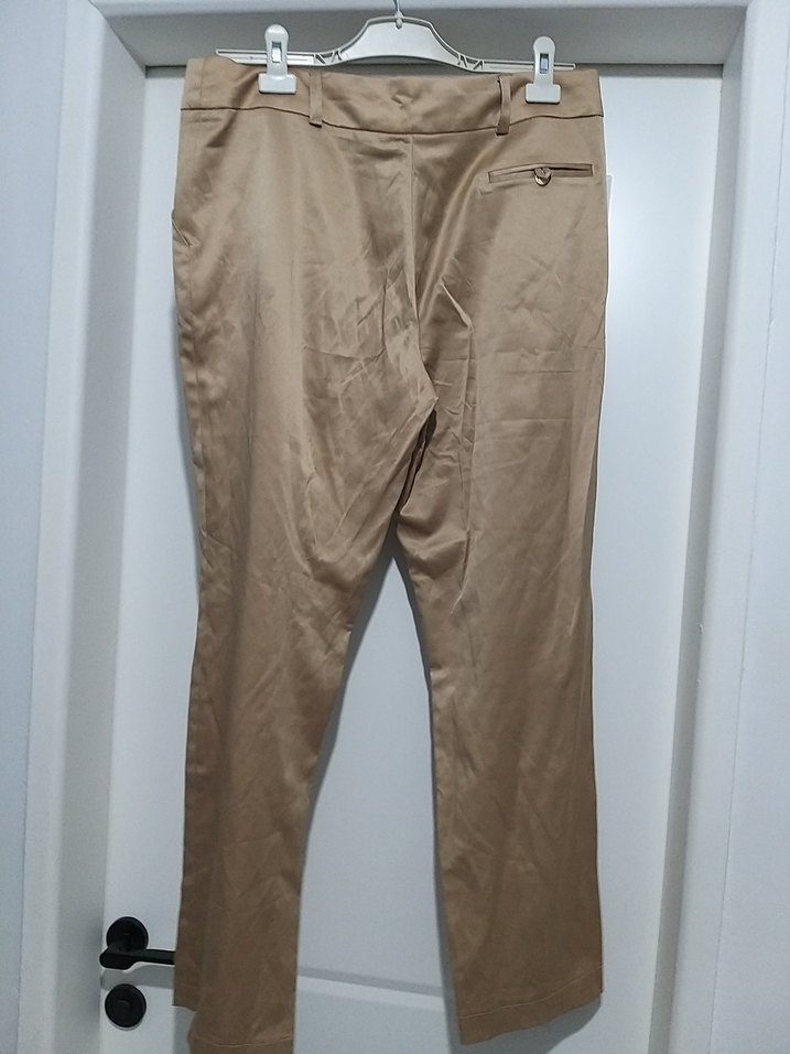 Bej Kadın saten Kumaş Pantolon 46 beden - Görsel 4