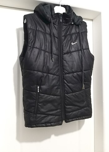 Erkek Siyah Kapüşonlu Fermuarlı Yelek l beden unisex - Görsel 7