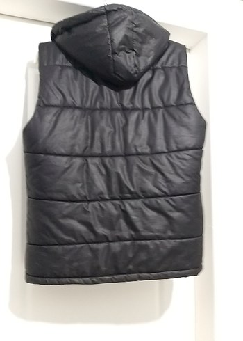 Erkek Siyah Kapüşonlu Fermuarlı Yelek l beden unisex - Görsel 8