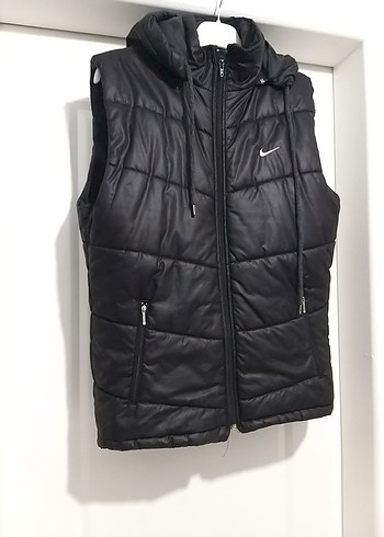 Erkek Siyah Kapüşonlu Fermuarlı Yelek l beden unisex - Görsel 6