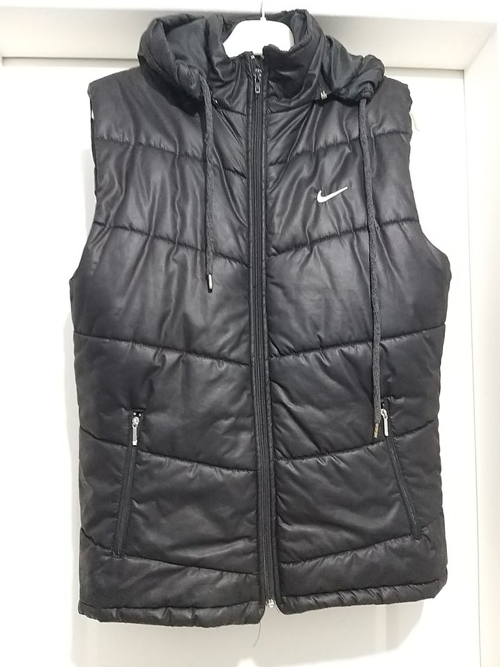 Erkek Siyah Kapüşonlu Fermuarlı Yelek l beden unisex - Görsel 3