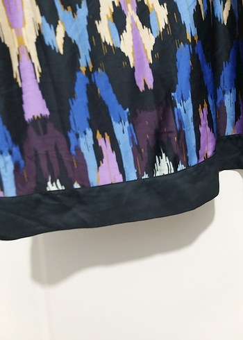 Kadın Çok Renkli Pilili Midi Etek 42 beden saten içi astarlı - Görsel 6